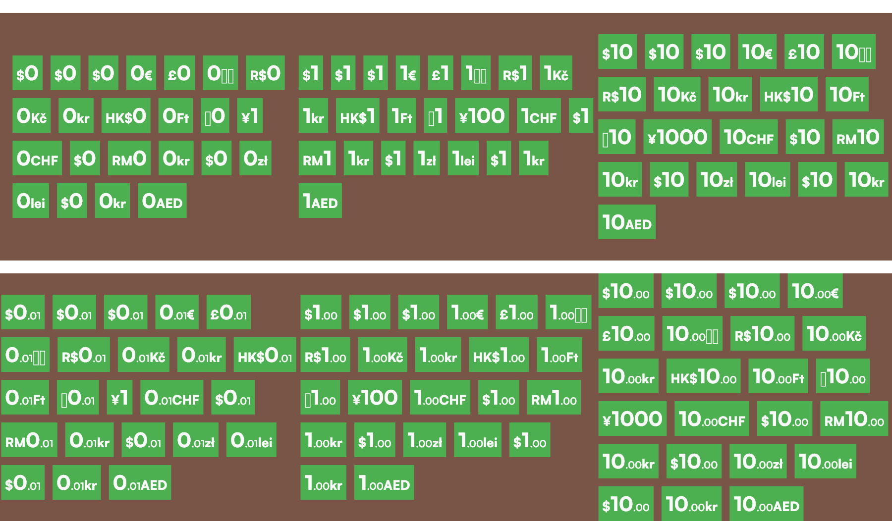 Currency Text Large