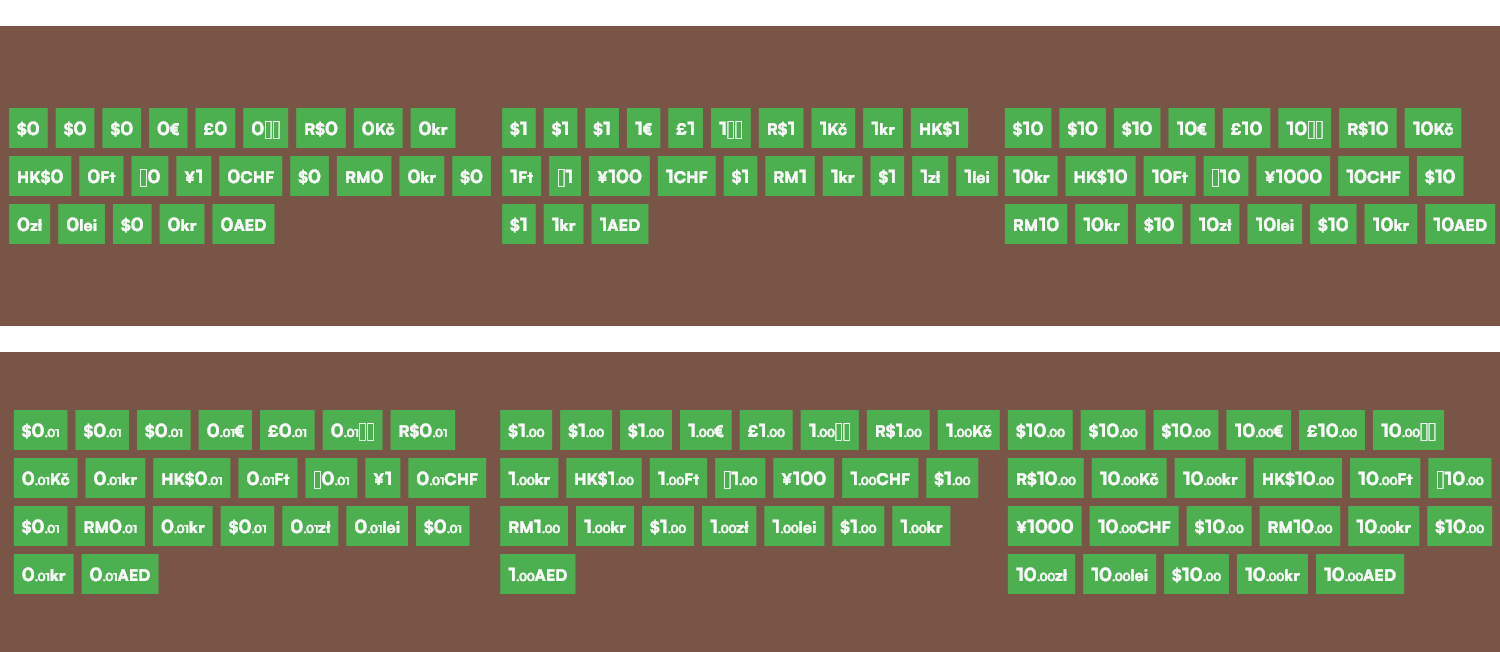 Currency Text Small
