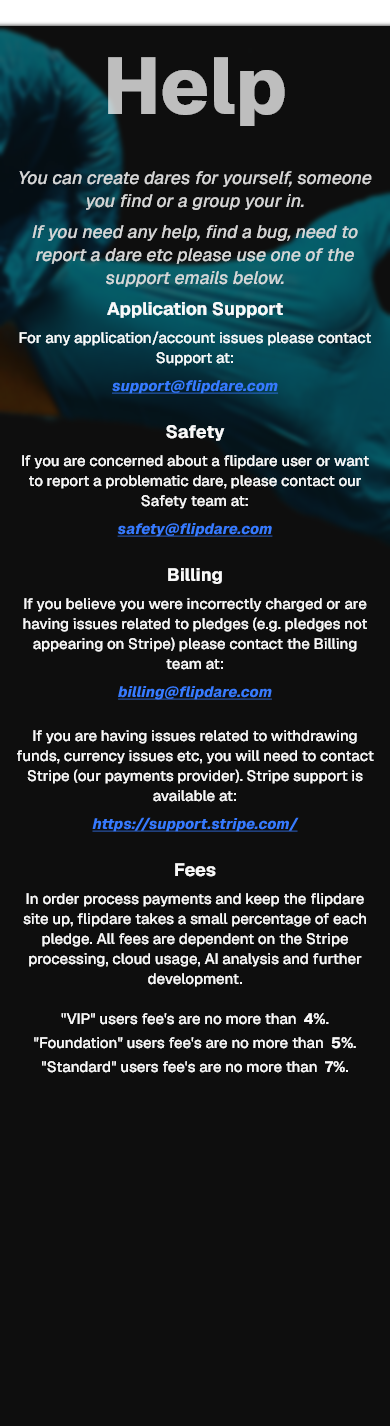 Help Screen