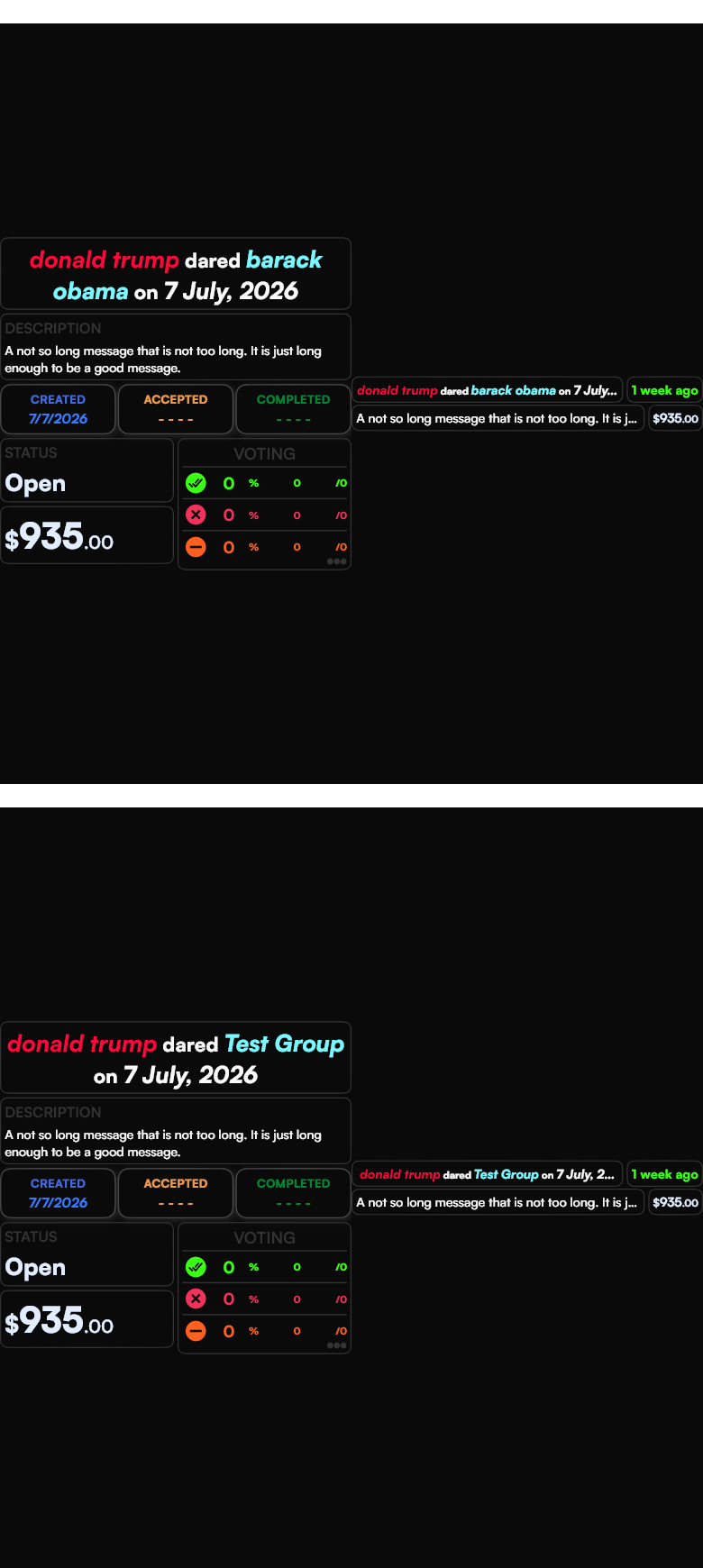 Dare Detail Header Widget