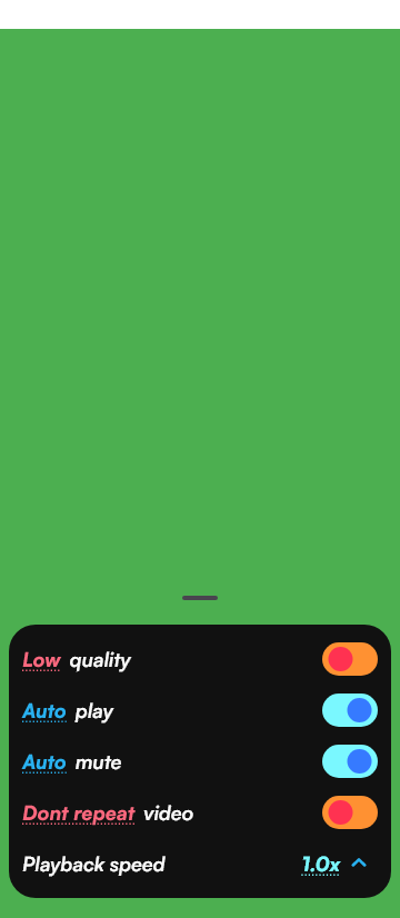 Video Settings Modal